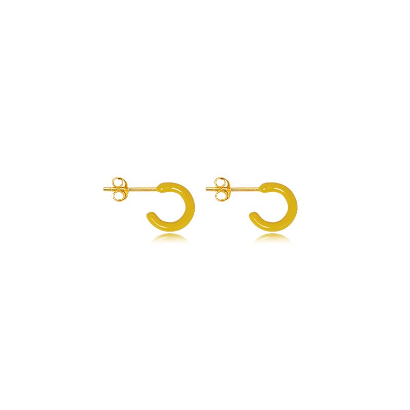 Enamel Mini Hoop Studs
