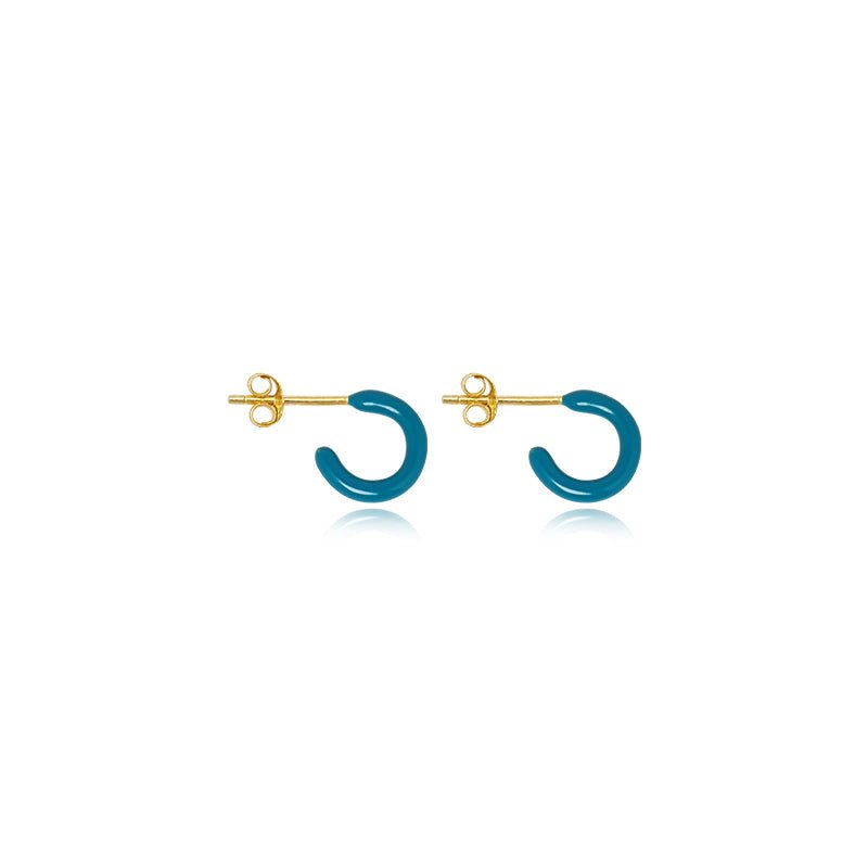 Enamel Mini Hoop Studs