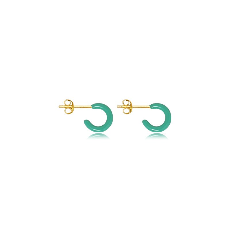 Enamel Mini Hoop Studs