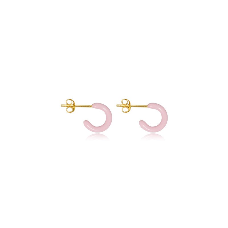 Enamel Mini Hoop Studs