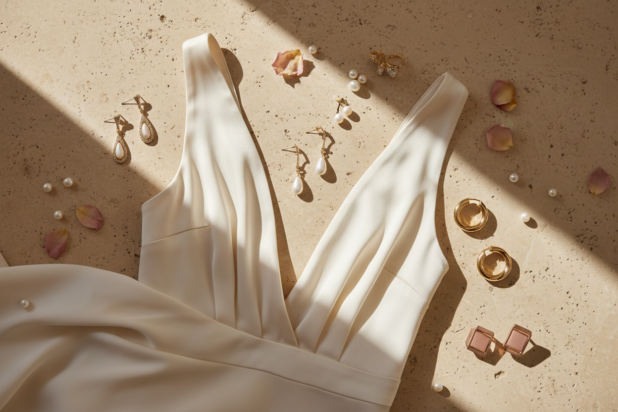 What Earrings Are Best for V-Neck Dresses (10 Styles That Work)