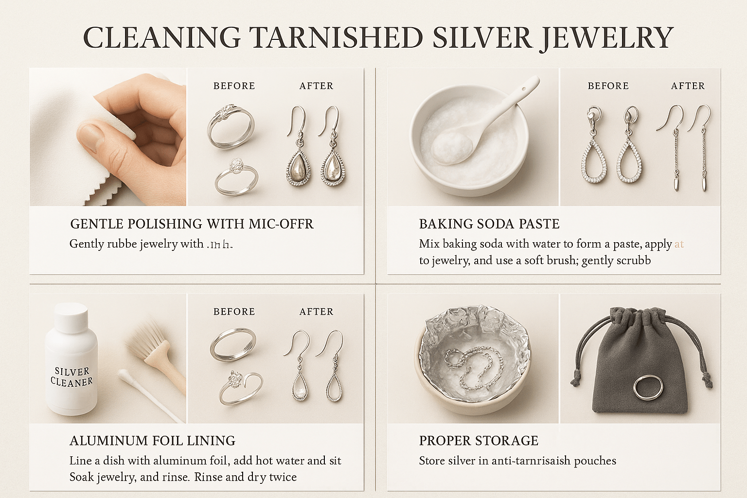 What are the Best Ways to Clean Tarnished Silver Jewelry?
