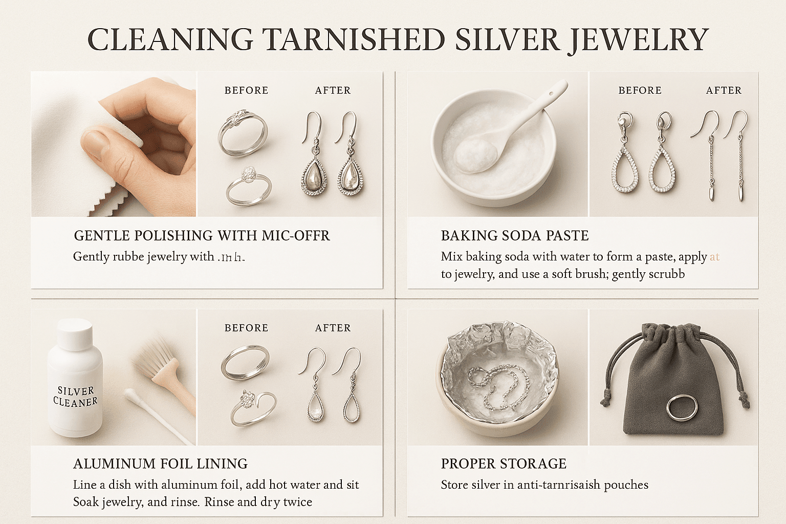 What are the Best Ways to Clean Tarnished Silver Jewelry?