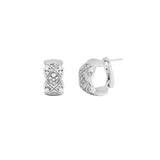 Zircon Quilted Crisscross Hoop Earrings