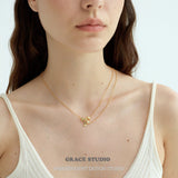 Ribbon Charm Pendant Necklace