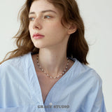Color Bead Pearl String Necklace