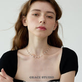 Color Bead Pearl String Necklace