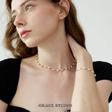 Color Bead Pearl String Necklace