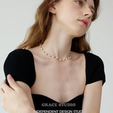 Color Bead Pearl String Necklace