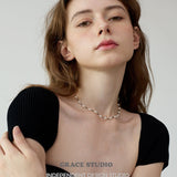 Color Bead Pearl String Necklace