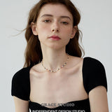 Color Bead Pearl String Necklace