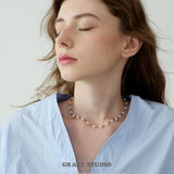 Color Bead Pearl String Necklace