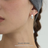 Starry Matte Teardrop Zirconia Huggie Earrings