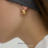 Starry Matte Teardrop Zirconia Huggie Earrings
