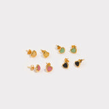 Enamel Heart Petite Stud Set