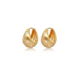 Starry Matte Teardrop Zirconia Huggie Earrings