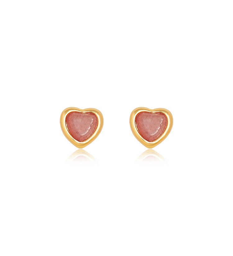 Enamel Heart Petite Stud Set
