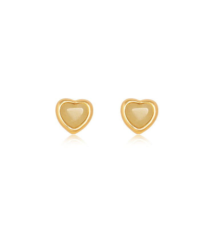 Enamel Heart Petite Stud Set