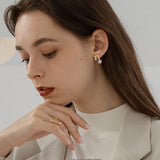Note Motif Pearl Stud Earrings