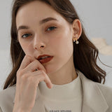 Note Motif Pearl Stud Earrings