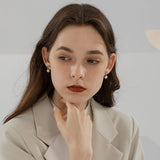 Note Motif Pearl Stud Earrings