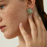 Ripple Square Acrylic Stud Earrings
