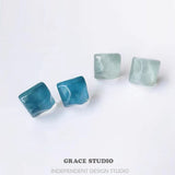 Ripple Square Acrylic Stud Earrings