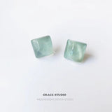 Ripple Square Acrylic Stud Earrings