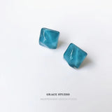Ripple Square Acrylic Stud Earrings