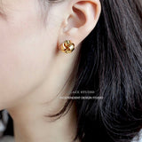 Twist Knot Dome Stud Earrings