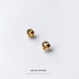 Twist Knot Dome Stud Earrings