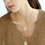 Textured Coin Pendant Necklace