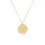 Textured Coin Pendant Necklace