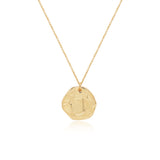 Textured Coin Pendant Necklace