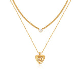 Heart Duo Layered Pendant Necklace