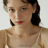 Mini Pearl Gold Bead Chain Necklace