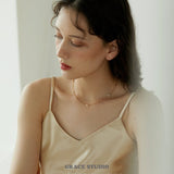 Mini Pearl Gold Bead Chain Necklace
