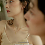 Mini Pearl Gold Bead Chain Necklace