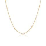 Mini Pearl Gold Bead Chain Necklace