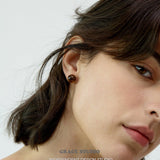 Natural Gemstone Duo Stud Earrings