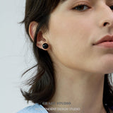 Natural Gemstone Duo Stud Earrings