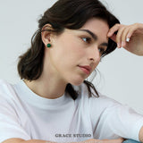 Natural Gemstone Duo Stud Earrings