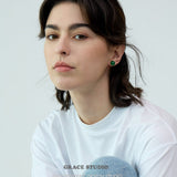 Natural Gemstone Duo Stud Earrings