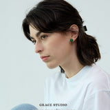 Natural Gemstone Duo Stud Earrings