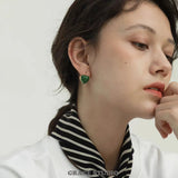 Enamel Heart Clip-On Earrings