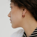 Enamel Heart Clip-On Earrings