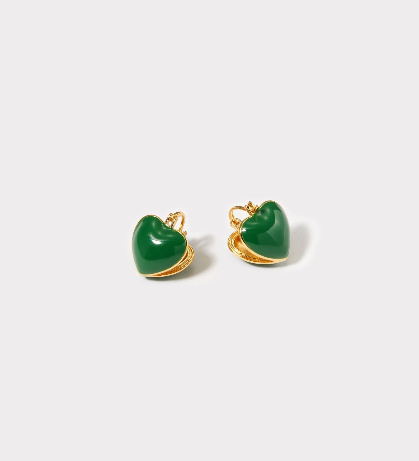 Enamel Heart Clip-On Earrings