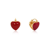 Enamel Heart Clip-On Earrings