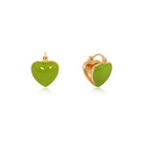 Enamel Heart Clip-On Earrings