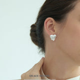 Textured Heart Stud Earrings
